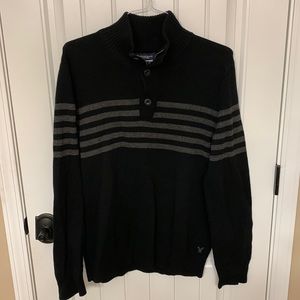 American Eagle Black and Grey Turtle Neck Sweater